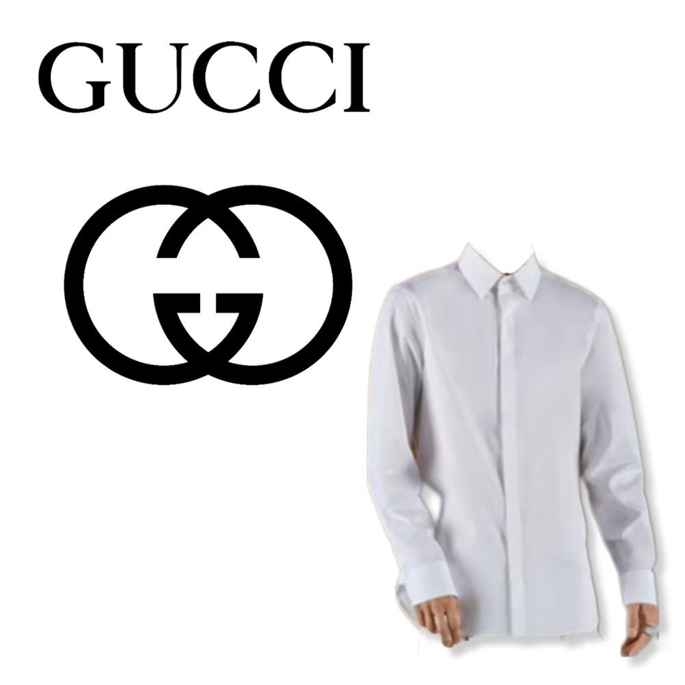 Gucci Men's White button down poplin shirt - Picture 2 of 16